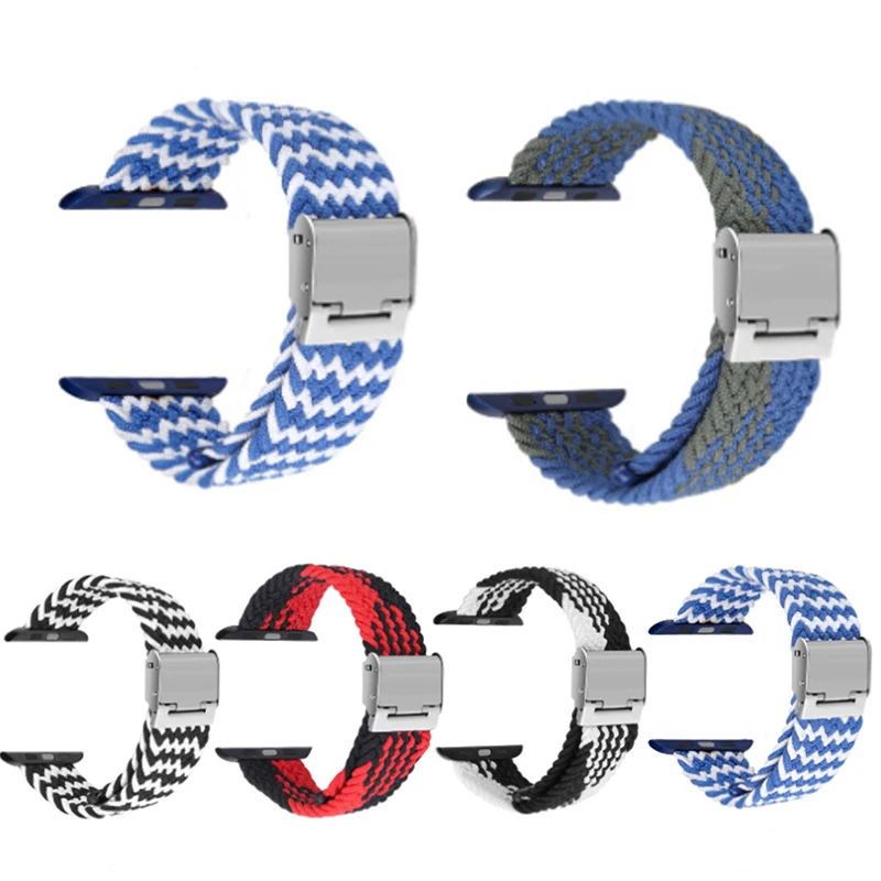 

BOORUI hot selling 38mm 42mm watch strap woven nylon band for apple watch metal head braided solo loop bands for iwatch series 6, 13 colors to choose from