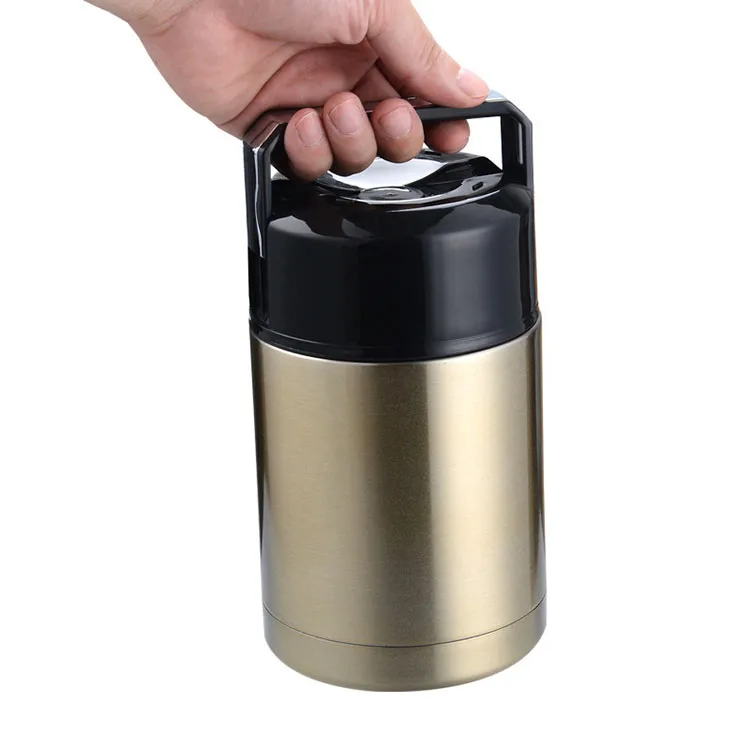 

Stainless steel portable Double layer vacuum thermos insulated thermo food jar hot food, Black, white, green and custom color