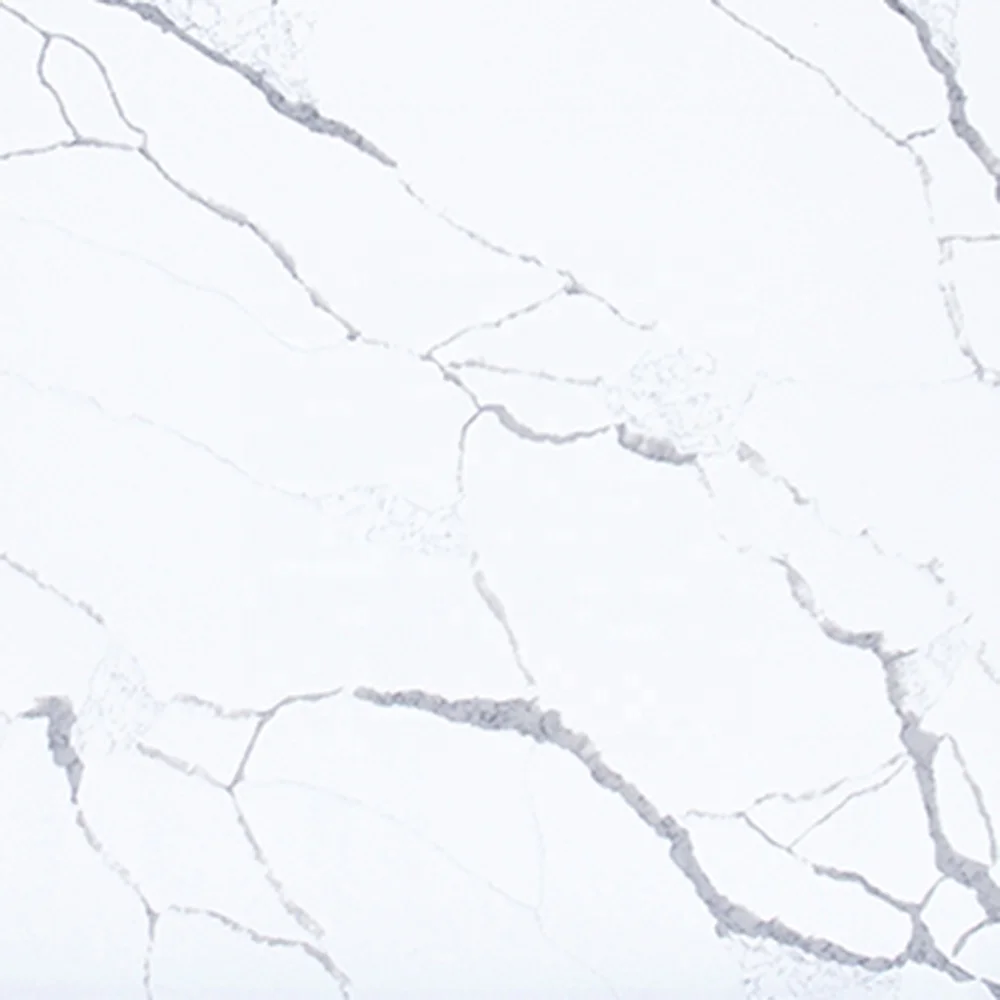 
New Design Artificial Quartz Stone Slab White Calacatta Kitchen Countertop 