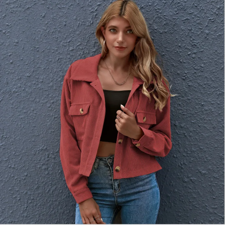 

2021 Faux Suede Jacket Women's Motorcycle Lapel Handsome Jacket Fall Ladies Solid Velvet Short Coat Women Jackets Thin