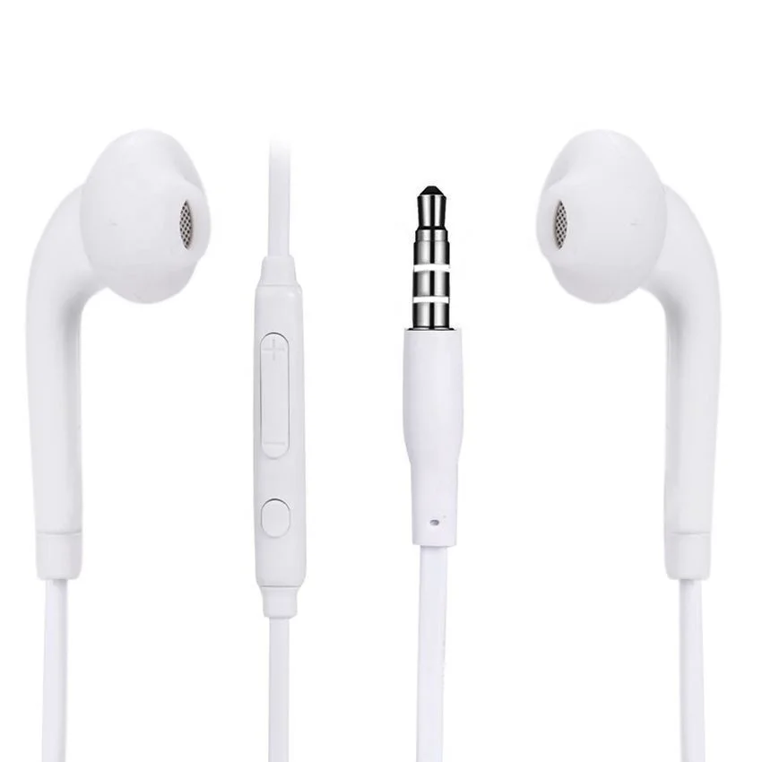 

S6 Headphones Music Earbuds Stereo Gaming Wired In-Ear Earphone With Microphone For xiaomi iPhone Samsung MP3 Music Headset, White