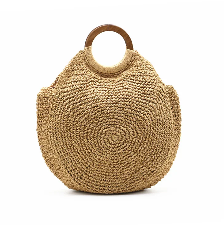 

Wholesale High quality beach bag paper rattan basket straw bag with Letters embroidery and tassels, Customized color
