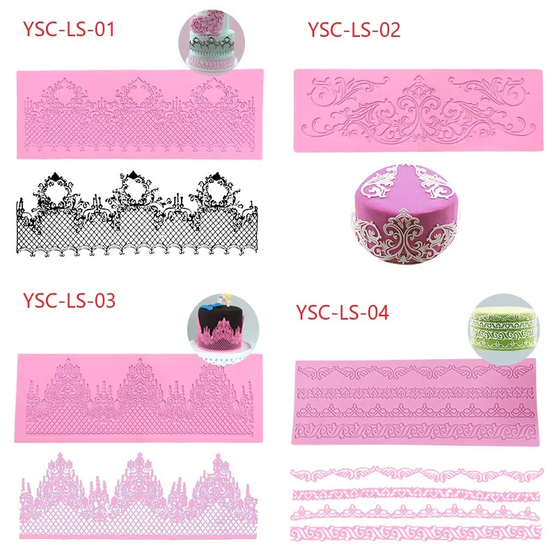 

New 3D Food Grade Sugar Cake Lace Mat Silicone Molds For Cake Decorating Mold, As the picture