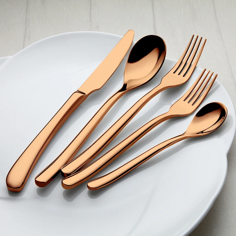 

YiFan Founder new products High quality flatware best sell rose gold heavy duty stainless steel cutlery set