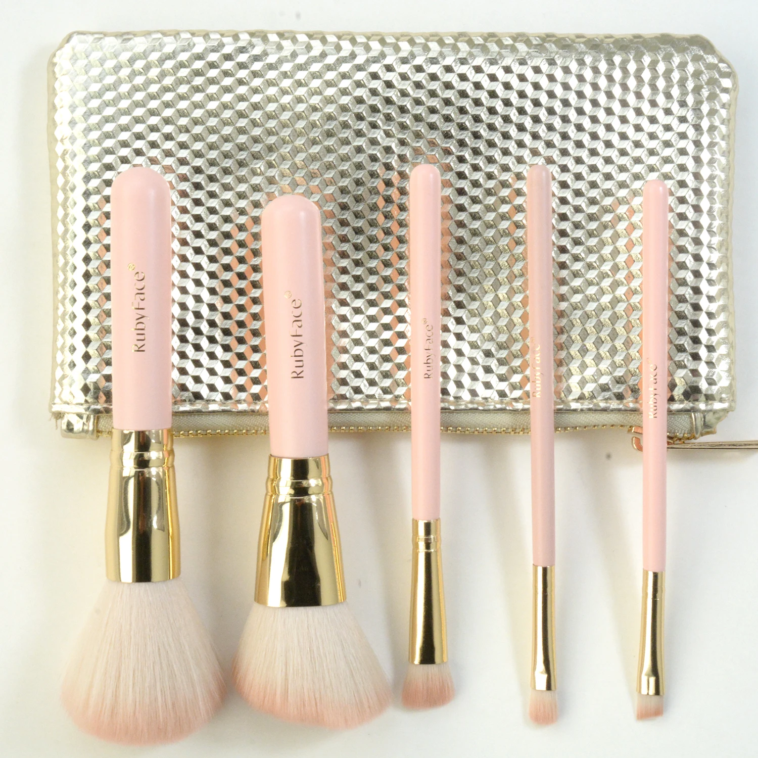 

FACELANDY pink synthetic makeup brush cosmetic brush, natural bristle makeup brush with pouch F-YZ001, Customized color accepted