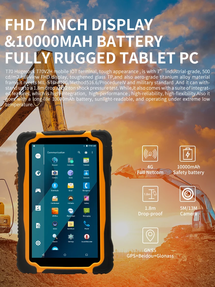 T70v2h Industrial Rugged Android Tablet Pc 7 Inch Fhd 4g Lte Gps Ip67