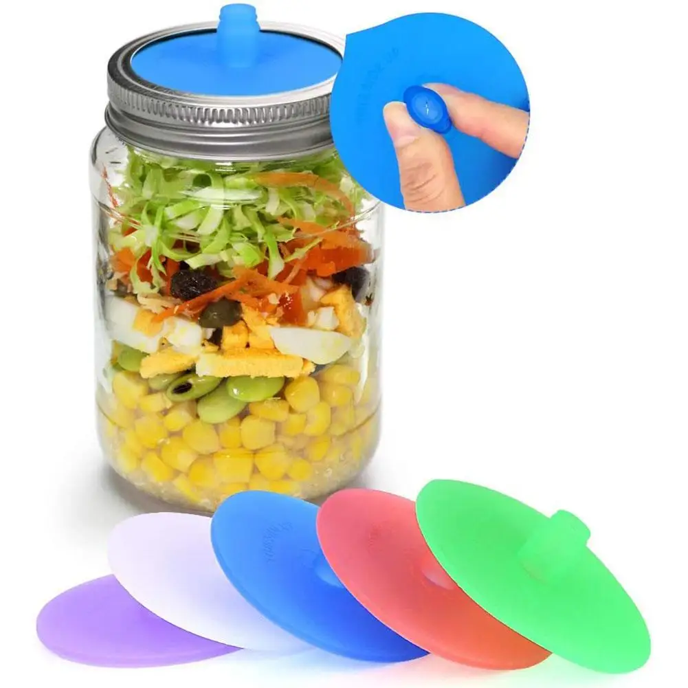 

AAA2 Kitchen Supplies Fermentation Lid Wide Mouth Airlock Jar Sealed Lid Silicone Mason Fermenting Lids Covers, Mixed color