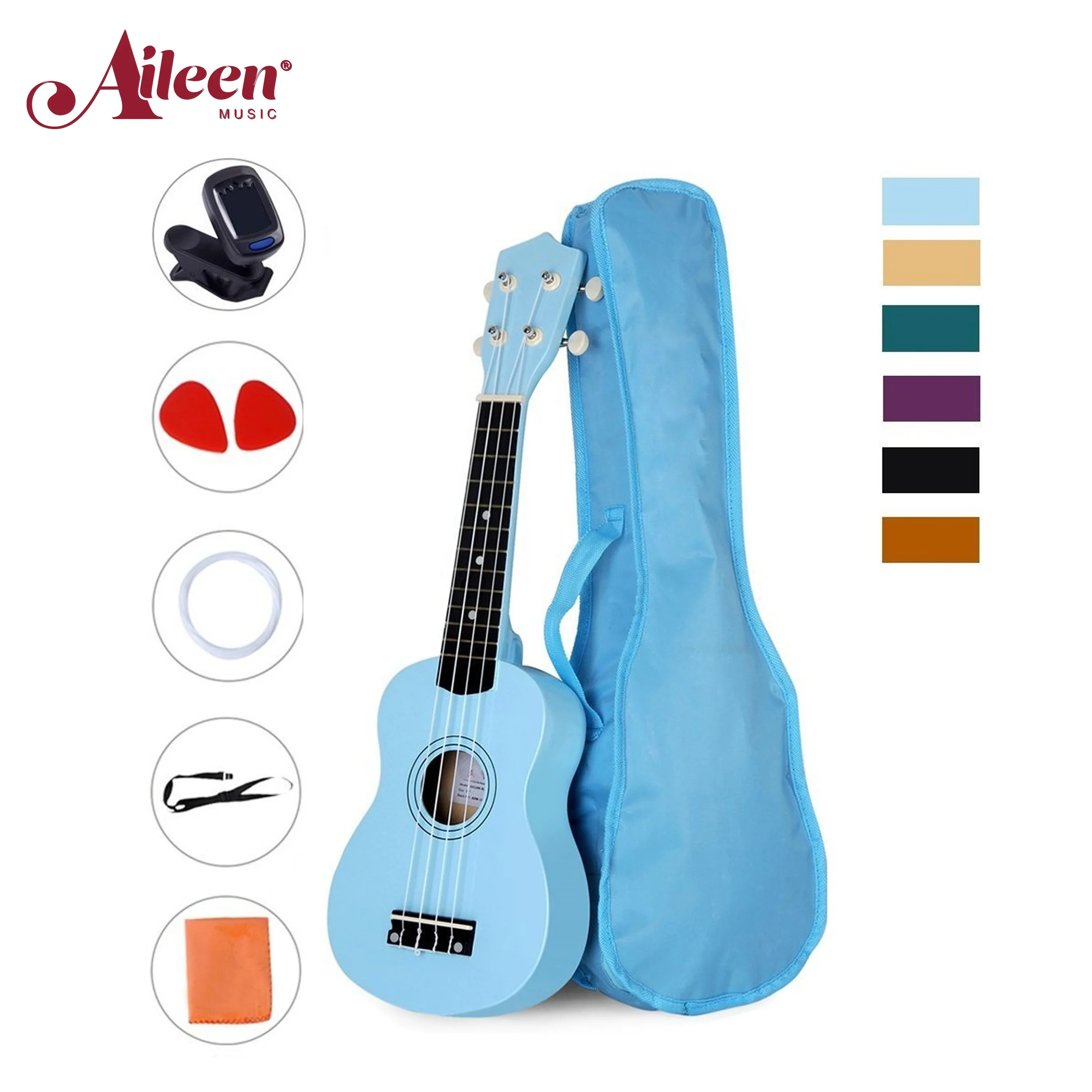 

AileenMusic Ready to ship All linden plywood  cheap colorful ukulele (AU01LS