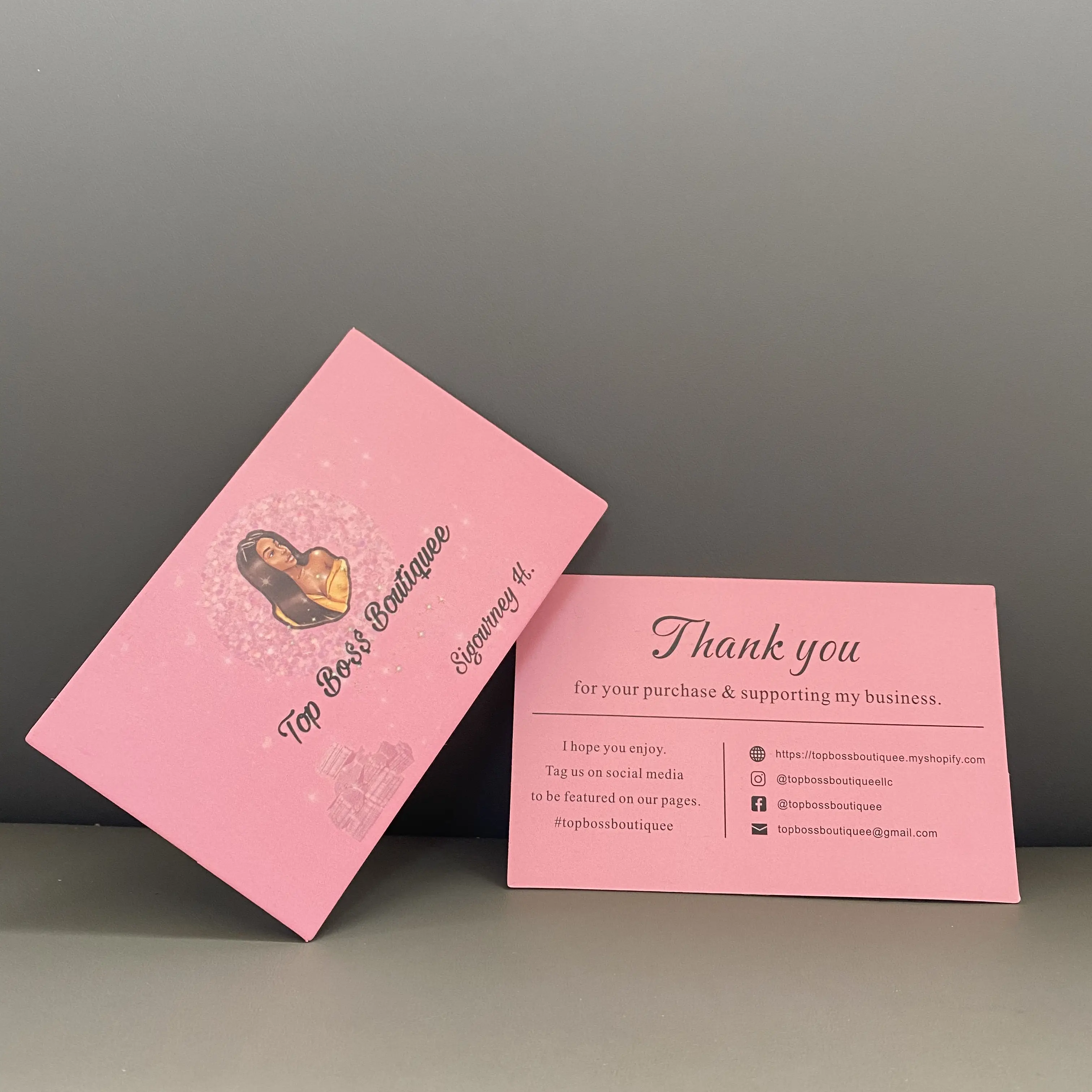 Custom 800gsm Color Paper Business Thank You Cards High Quality