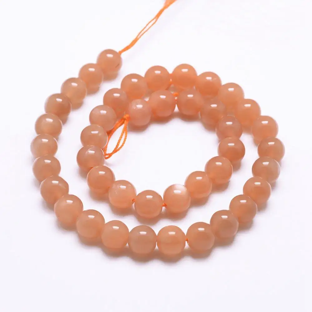 

PandaHall Natural Grade AA Round Jewelry Gemstone Sunstone Beads