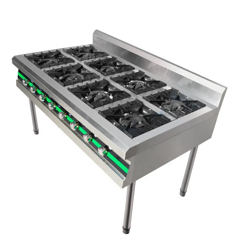 
Factory Hot Sale 2 3 4 6 8 Gas Cooker Burner Stove Stainless Steel Gas Stove 6 head stove 