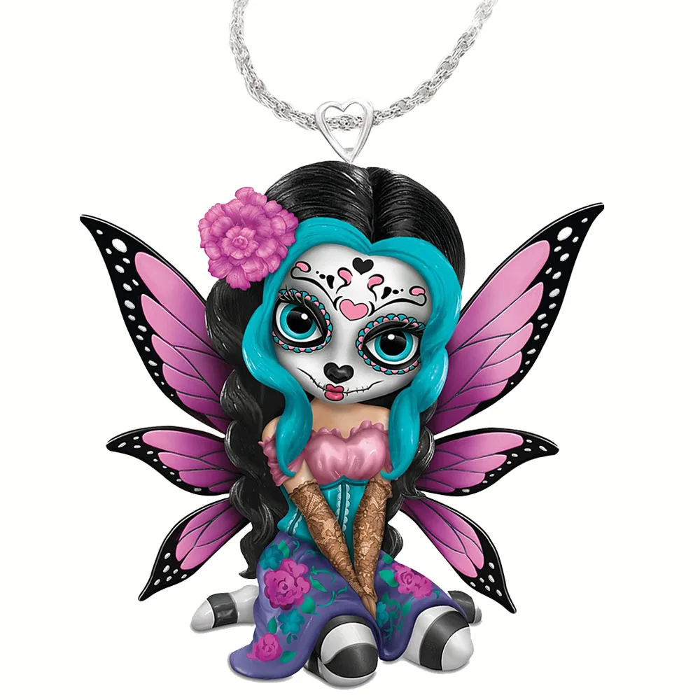 

European and American Halloween Thriller Pendant Girl Skull Mask Girl Party Jewelry Necklace
