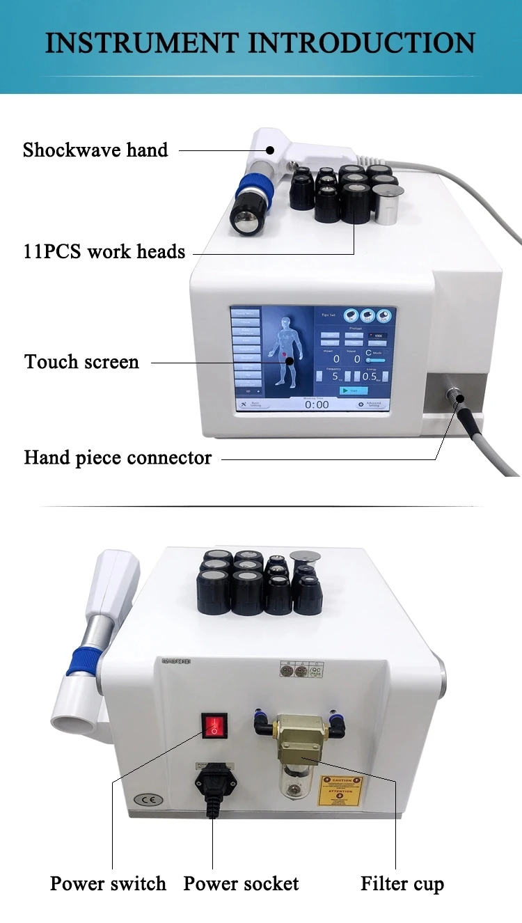Extracorporeal portable shockwave machine radial focus ED shock wave therapy equipment device for erectile dysfunction