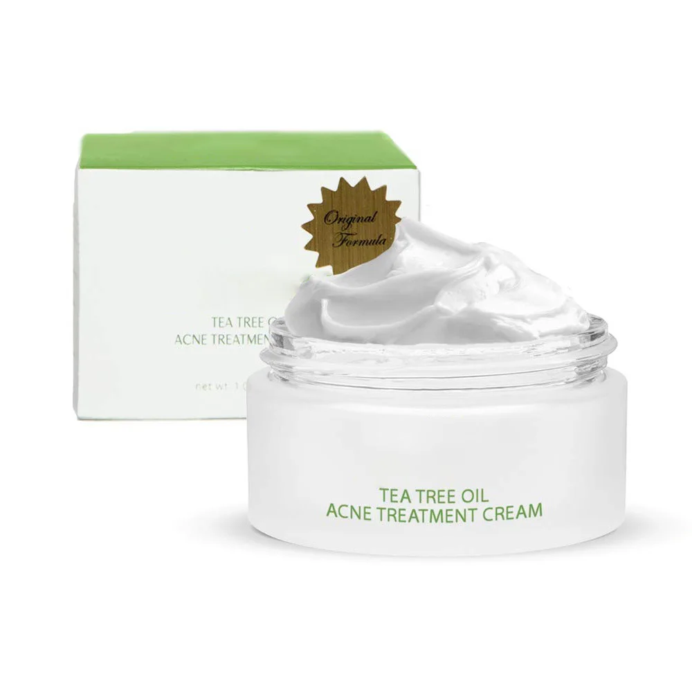 

Amazon Hot Sell Tea Tree Oil Acne Treatment Cream Private Label Face Care Dark Spot Removing Acne Cream