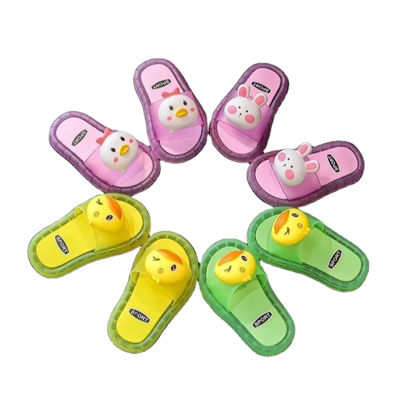 

2021 children's slippers summer net red fashion KT cat luminous anti-skid indoor and outdoor cartoon boys and girls' flip flops