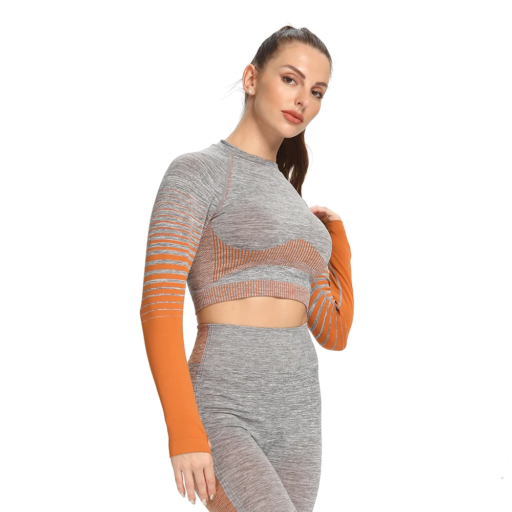 

Seamless Women Yoga Sets Female Sport Gym suits Wear Running Clothes women Fitness Sport Yoga Suit Long Sleeve yoga clothing, All colors are available