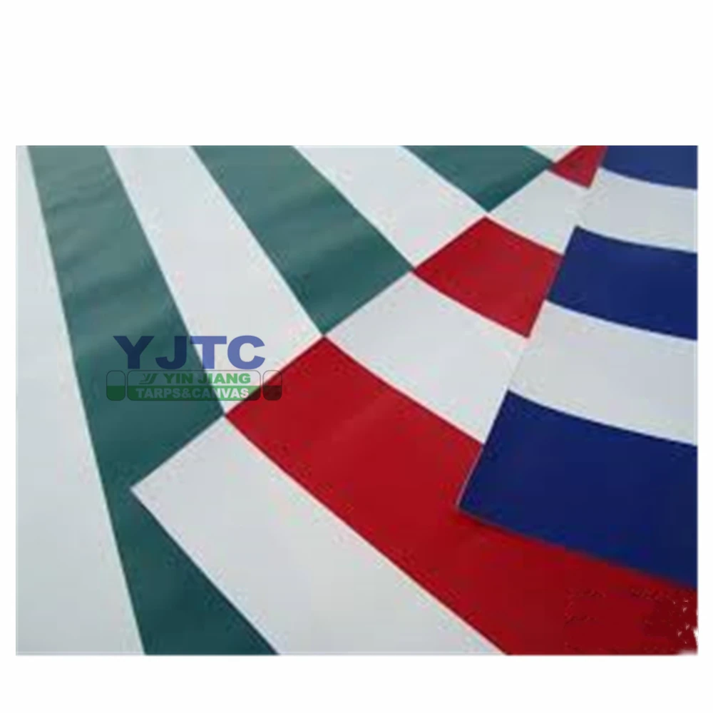 
PVC striped fabric market stall tarpaulin for tent for awnings 
