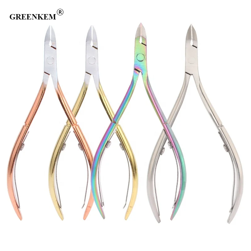 

GREENKEM 1pc Stainless Steel Pedicure Dead Skin Remover Cutter Tweezer Trim Eagle Pliers Cuticle Nail Scissors Stainless Steel, Round nail cutter