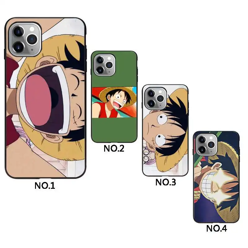 

Cartoon one piece luffy fancy mobile covers phone case for iphone 12, Black