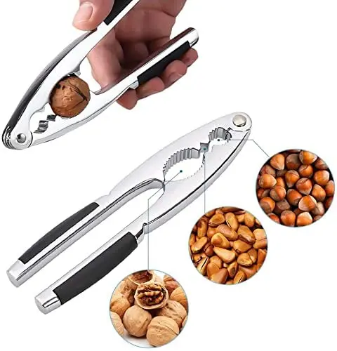 

Kitchen Accessories Household Multi-functional Zinc Alloy Walnut Clip Nutcracker Crackers, Black