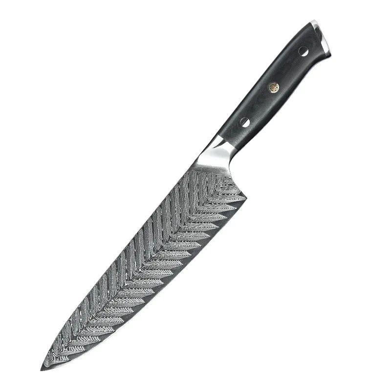 

G10 Handle Feather Pattern 67 Layers 8 Inch Damascus Kitchen Chef Knife