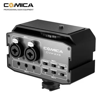 

Comica CVM-AX3 Audio Mixer Adapter Preamplifier Dual XLR/3.5mm/6.35mm Port Camera Mixer for Canon Nikon Sony Pan