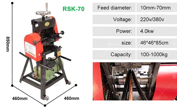 No pollution low invest waste wire and cable peeling machine
