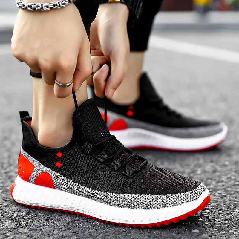 

High quality red casual jogging sneakers