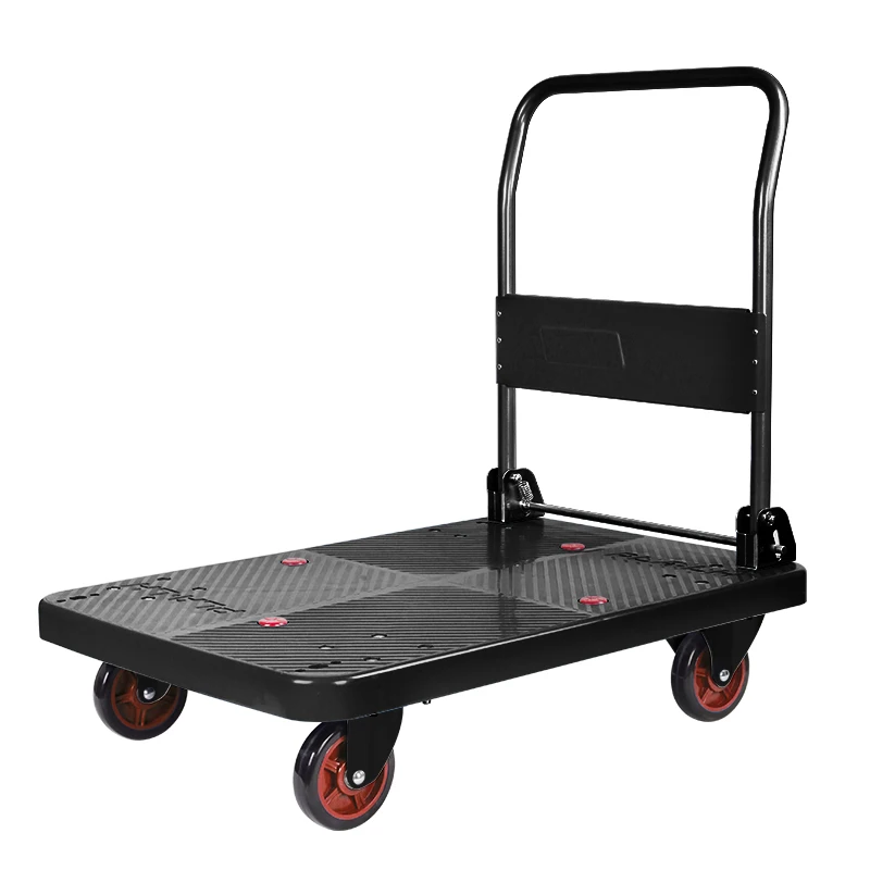 

Uni-Silent 150kg Plastic Folding Hand Cart Pushing Platform Trolley With Competitive Price US150P-DX