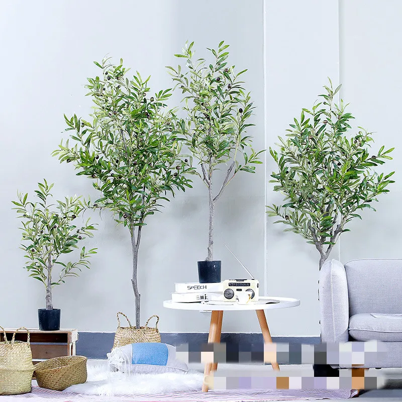 

A-636 90cm 120cm 150cm 180cm 210cm Artificial Green Silk Olive Plastic Tree Bonsai Plants Home Outdoor Decoration