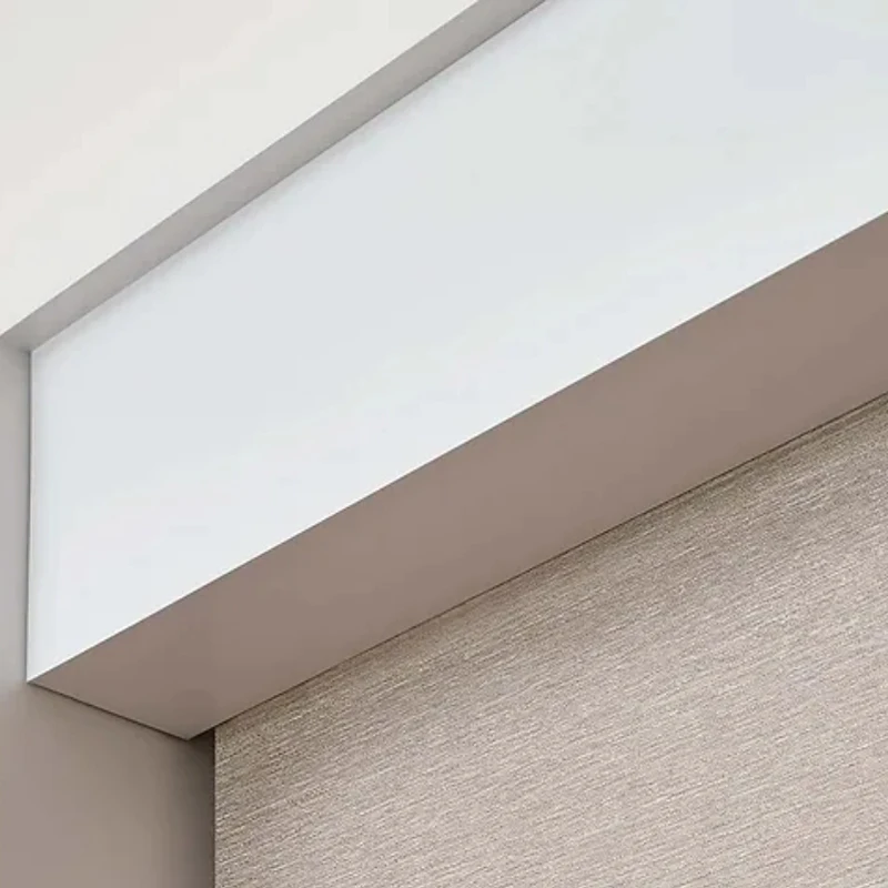 Modern Electric Window Roller Shades Vertical Pattern Roller Blinds with Square Fascia Cassette Valance