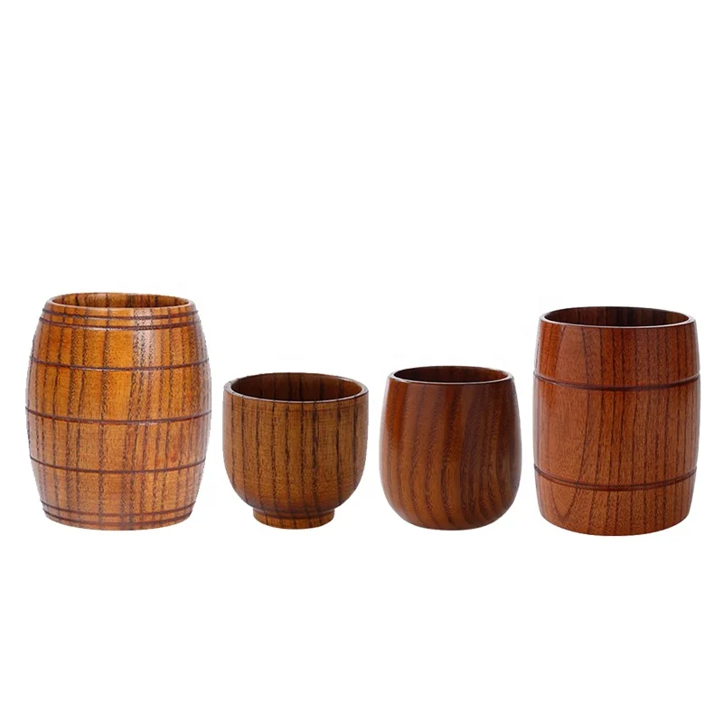 
Natural Wooden Retro cup Coffee cup Tea set Can engrave 