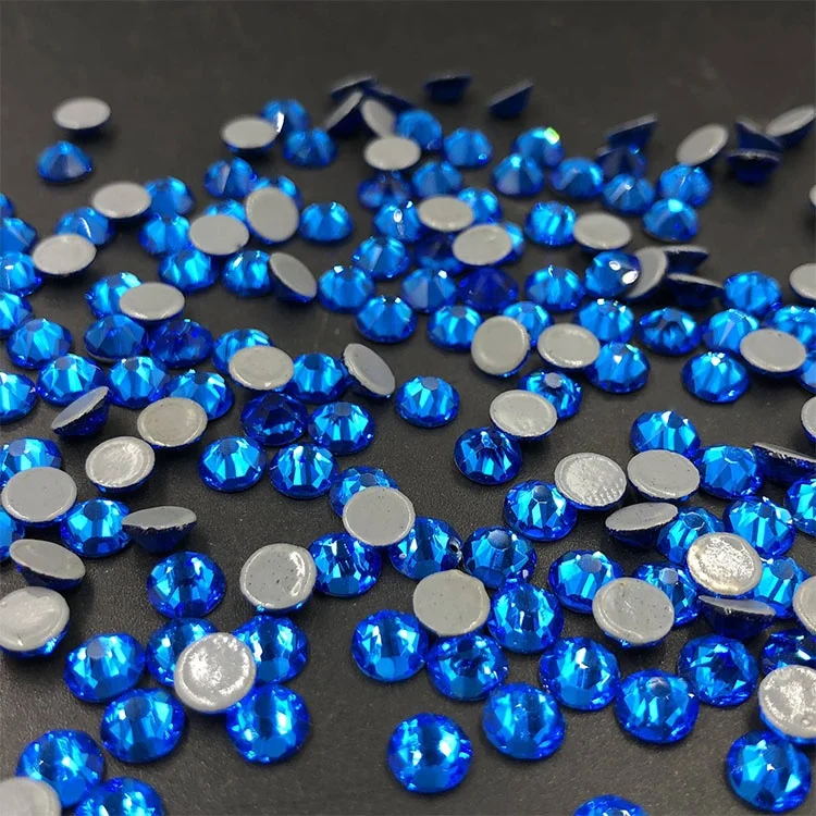 

C&Y Large Crystal Flatback Stones Flat Back Bulk Black Glass Round Hotflix Flame Rhinestones