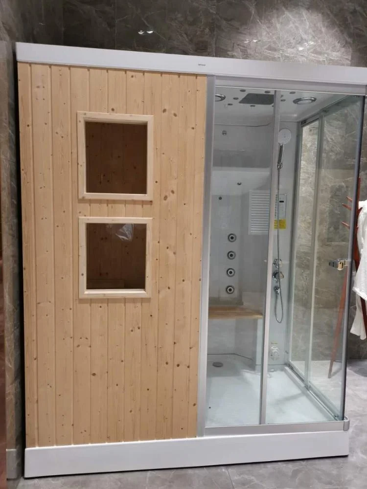 
sauna and steam combined room spa shower & sauna with tempered glass shower door 