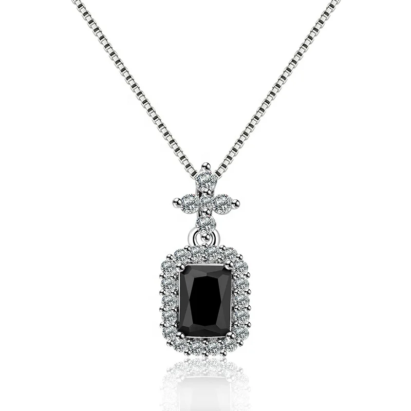 

High Quality Black Zircon Pendant Jewelry Wholesale Women Perfume Bottle Necklace