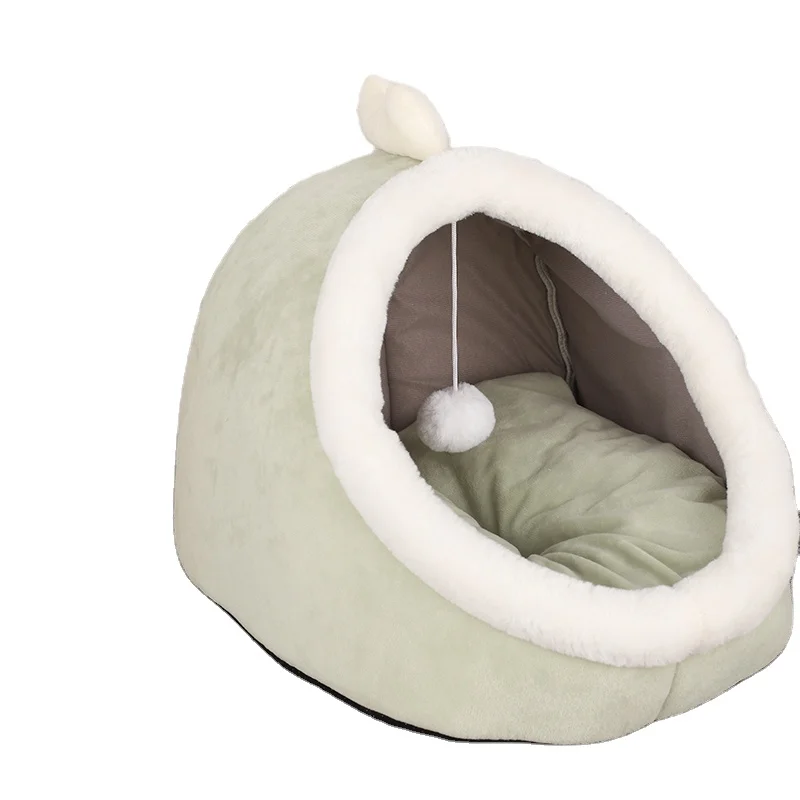 

Hot Sale Pet Product 2022 Pets Beds Comfortable Luxury Polyester Cotton Style Pet Cat Bed Cute Cat House For All Season, 5 colours