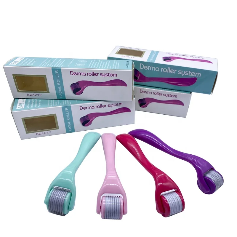 

OEM 2021 Skin Care Microneedle Derma roller 540 Derma Rolling System Facial Massager Derma Roller, Multiple colors/customized
