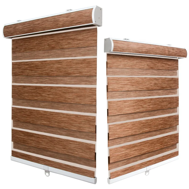 

Customize Cordless Zebra Blinds Shades Blackout fashion curtain quality Window Day Night Blinds polyester fabric, Green or customized