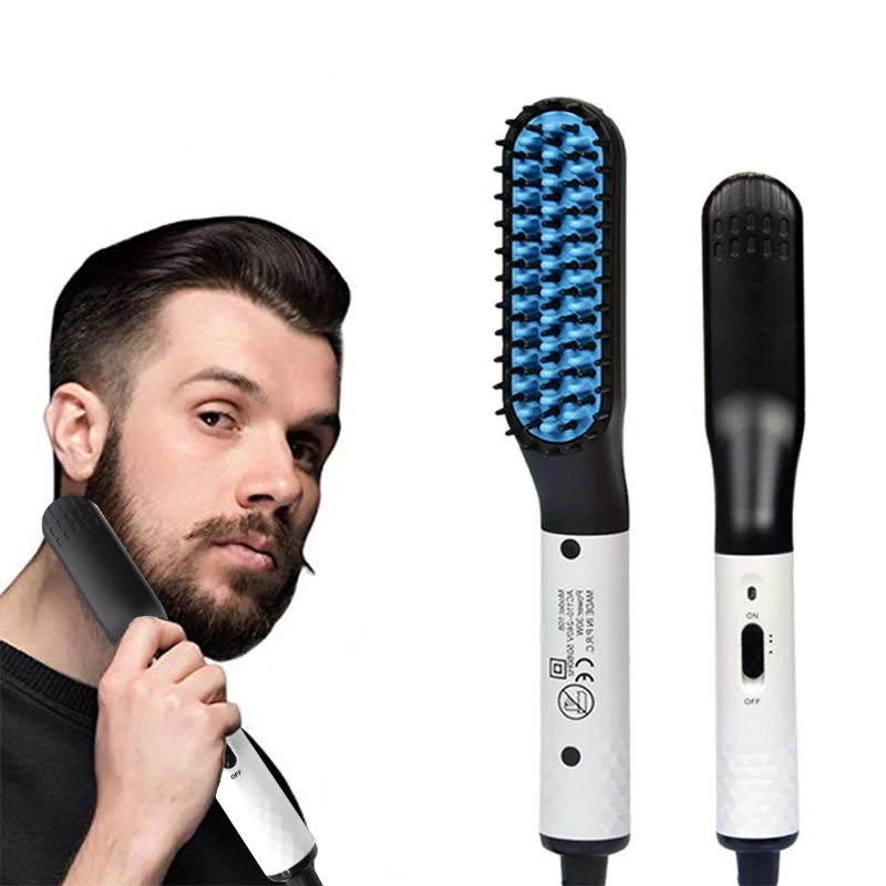 

Beard Comb Electric Portable Hair Straightener Comb For Men Hot Brush, Gold