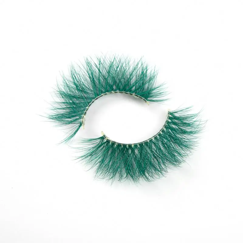 

Customized strip real 3d colored eyelashes private label 100% real colored fur false eyelashes, Multiple colors