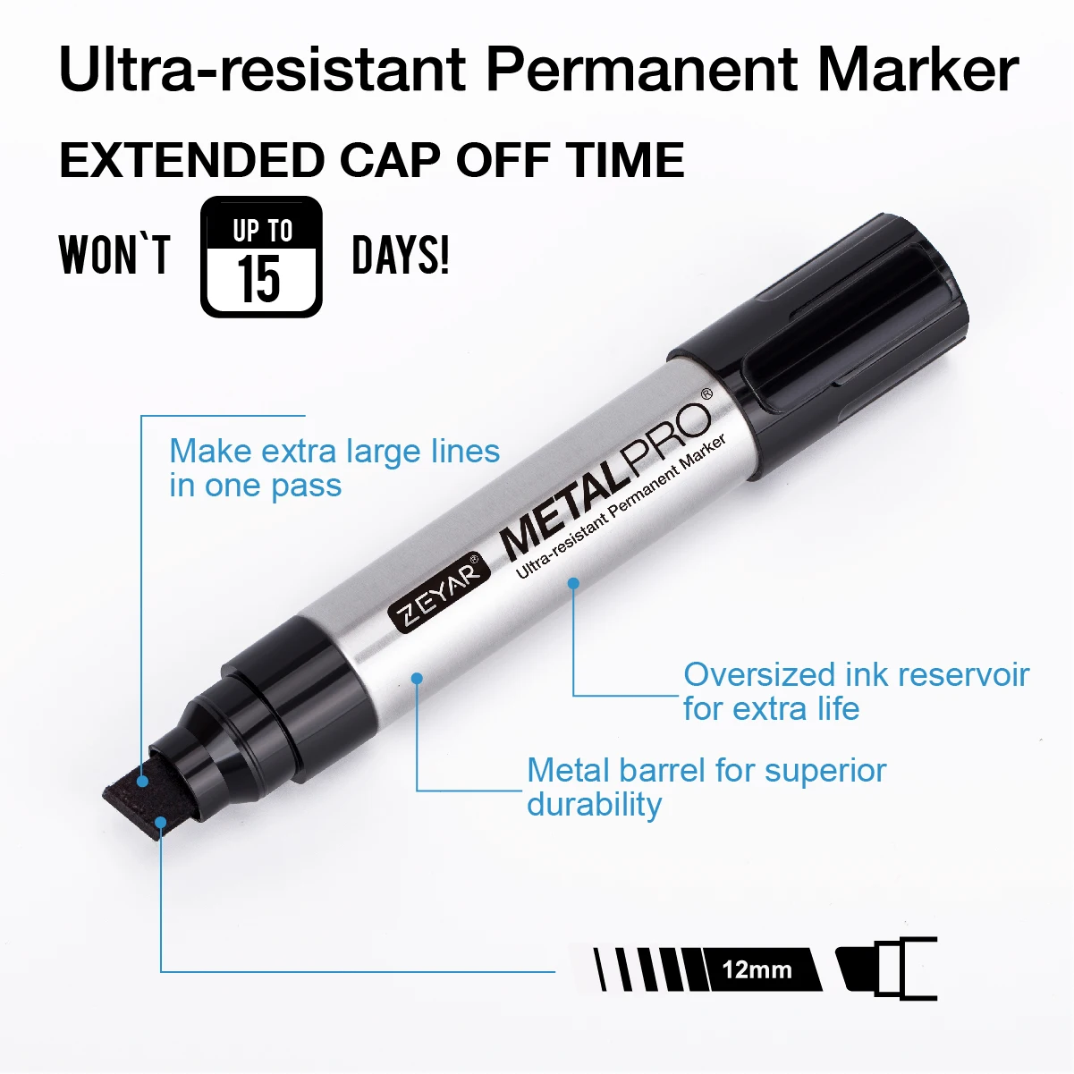 Customization Zeyar Oil Based Permanent Marker Permanent Markers Jumbo Size Quick Drying Great