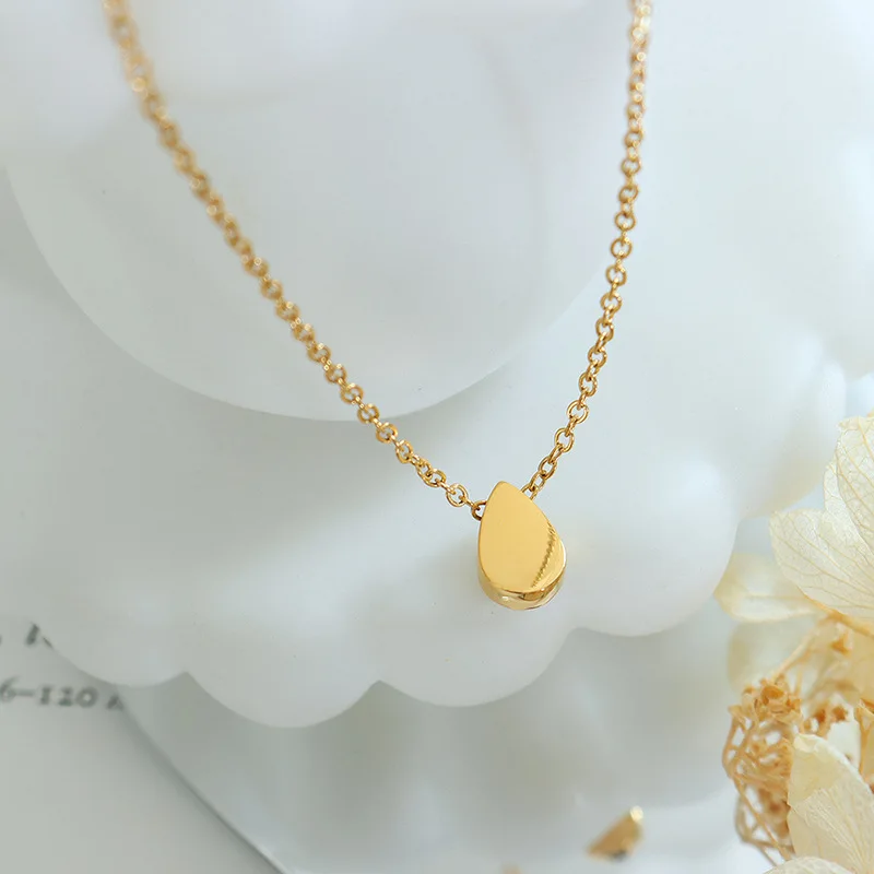 High Quality Women Waterdrop Pendant Stainless Steel Fashion Girl Necklace Jewelry