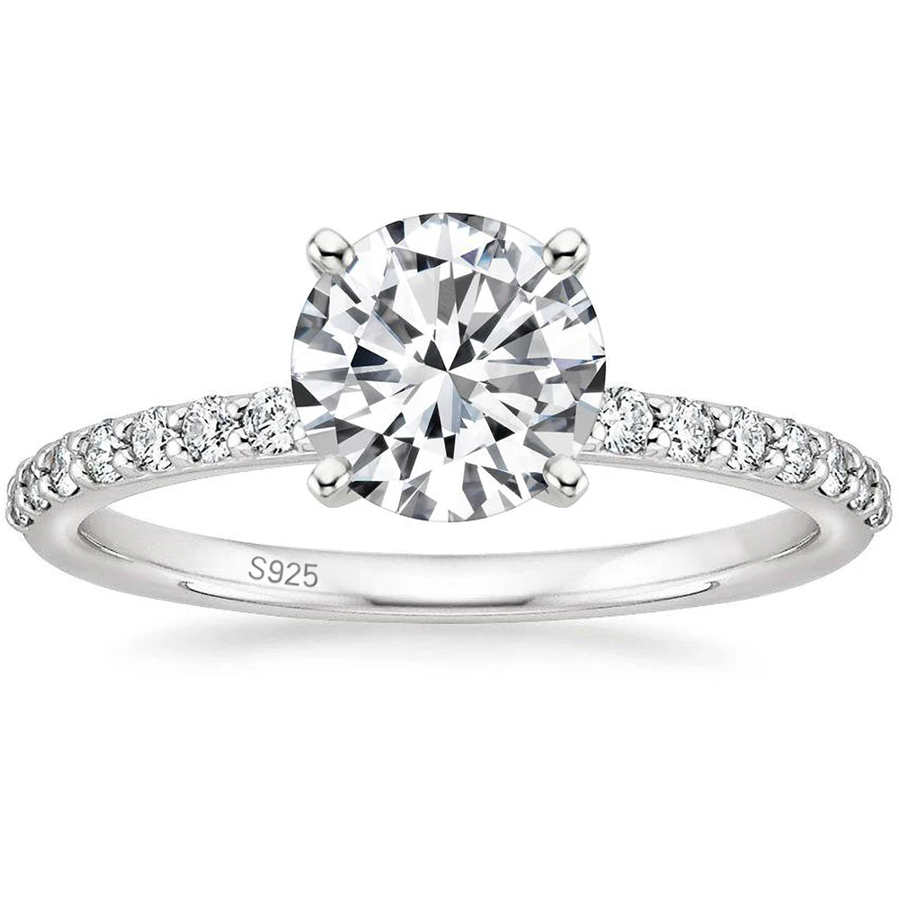 OAHLAN Wholesale 1.25 CT 925 Sterling Silver Engagement Rings Women Solitaire Cubic Zirconia Wedding Anniversary Party Rose Gold