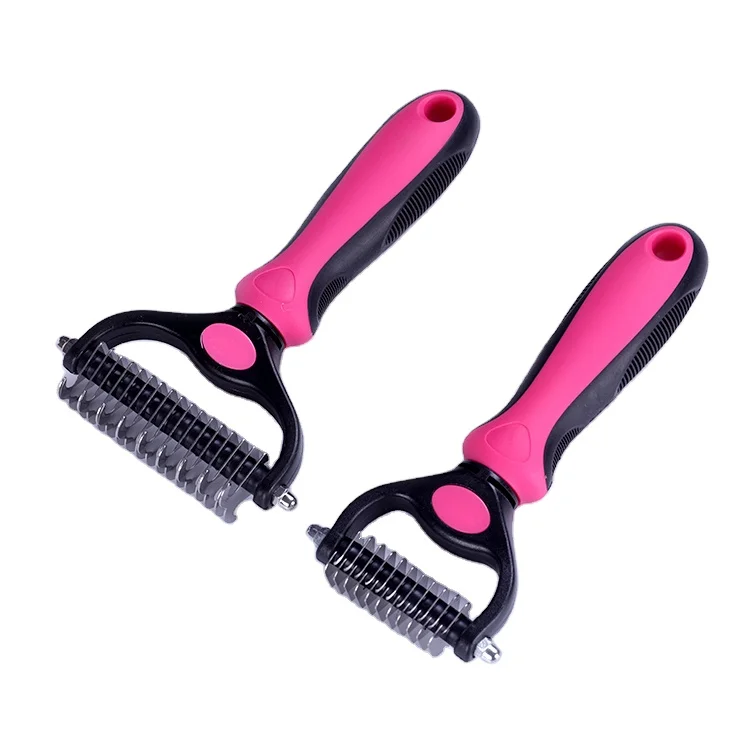 

Supply Double-sided Stainless Steel Cutter Head Pet Grooming Cleaner Dog Hair Brush For Dogs, Picture