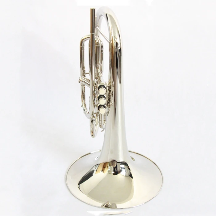 
Wholesale Price Good Quality Yellow Brass Instrument Marching Nickel Mellophone 