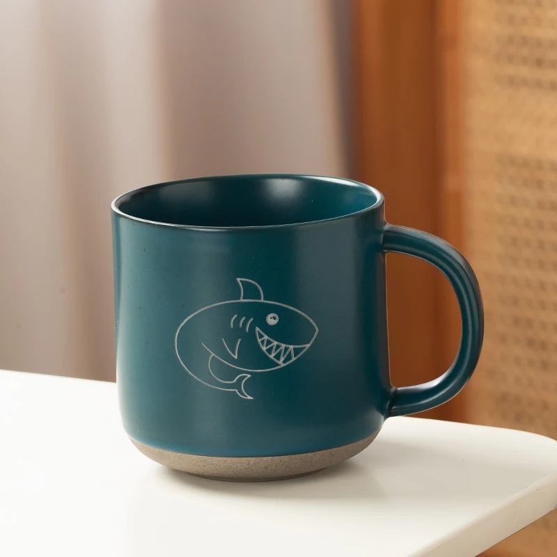 

Low MOQ Custom laser carving logo 350ml 12oz pottery mug ceramic tea coffee water cupDishwasher and Microwave Safe