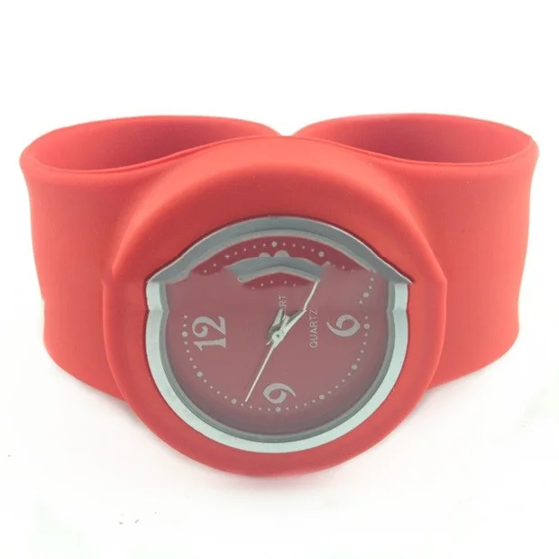 

Glass mirror round durable silicone watch for adult