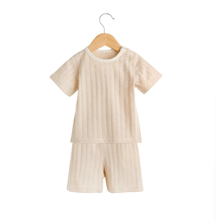 

wholesale organic cotton baby itemes plain bamboo clothing 2 piece short Sleeve short pant set babies clothings boys girls, Picture shows