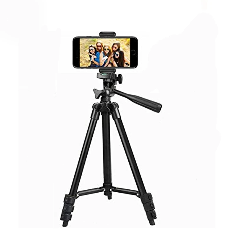 

RKSE 3110 3120 Digital Camera Tripod 0.5m 1.2m 1.6m 2.1m Selfie Light Phone Ring Light Tripod with 1/4 Screw Stand 160CM TRIPOD, Black