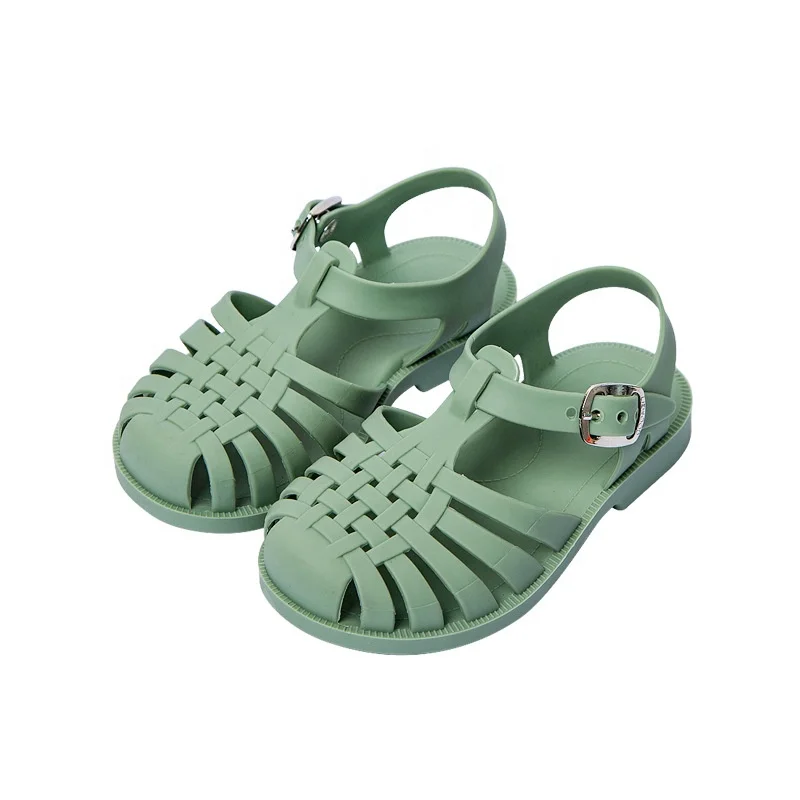 

Ins Summer Vintage Soft Bottom Baby Toddler Children Jelly Sandals Dress Shoes, As picture